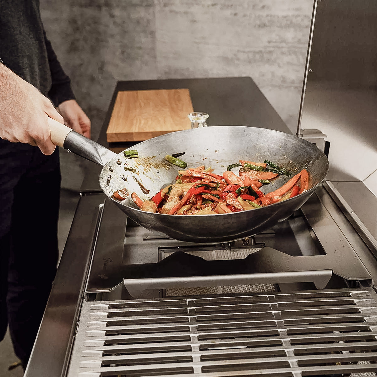 Wok kinesisk stål 33 cm håndhamret Block D Gen. 4 - Flammkraft nærbilde