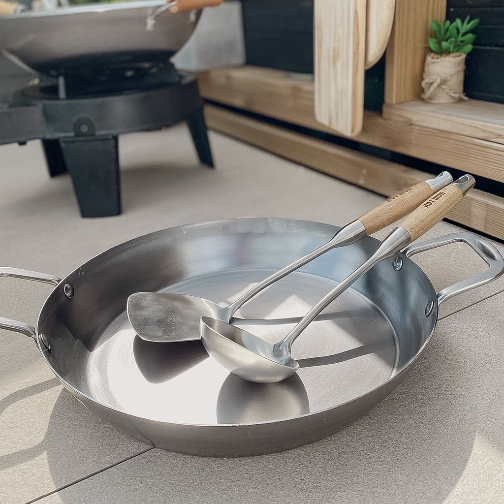 Wok-øse med bambushåndtak - Hot Wok detalj av bambushåndtak