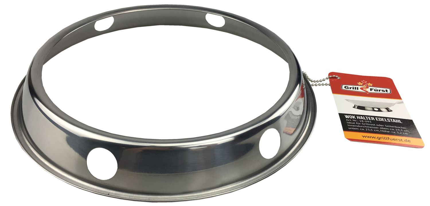 Wok-ring universal for sidebrenner rustfritt stål forfra