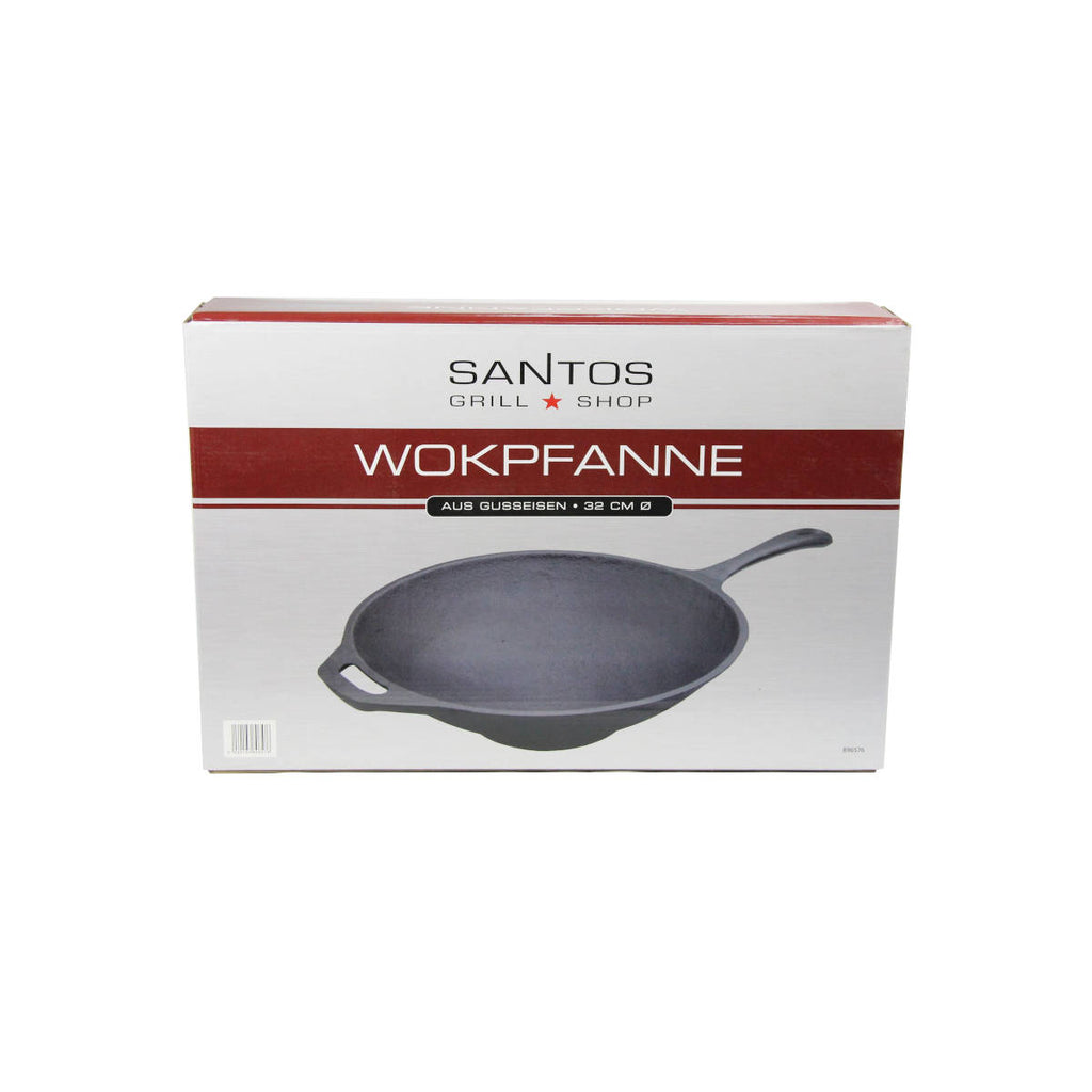 Wok støpejern Ø 31,8 cm - SANTOS montert på grill
