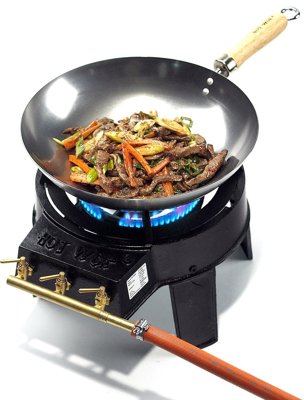 Wokbrenner Original gass 7 kW med karbonstål-wok bakside