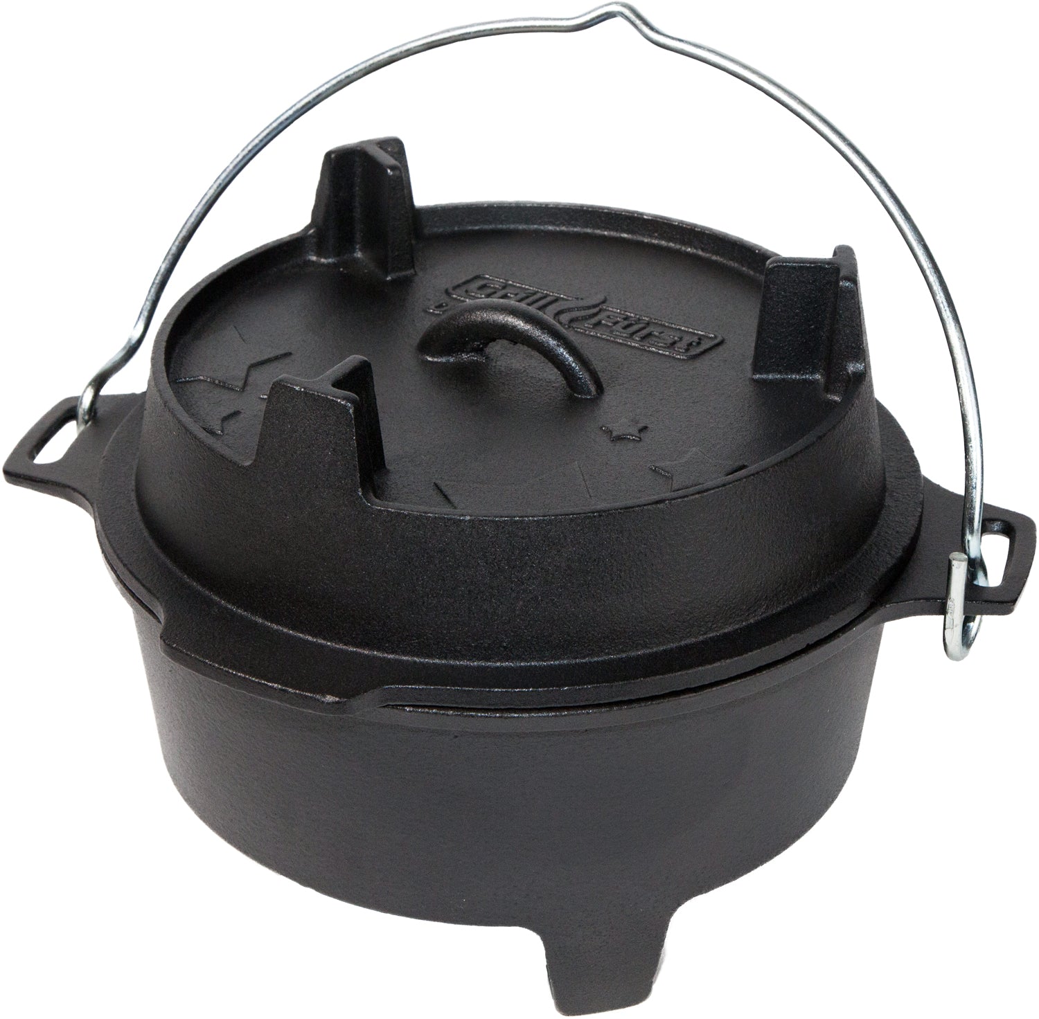 Montert XXL dutch oven sett støpejern DO9+DO4 med panne 30 cm på grill